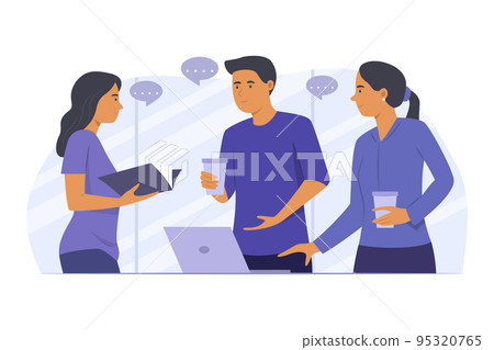 Teamwork of Business People Collaborating in Office Teamwork of Business People Collaborating in Office 95320765