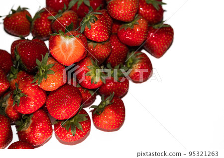 Fresh red beautiful strawberries on white background 95321263