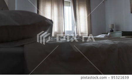 bedroom with bed unmade bedroom with bed unmade 95321639
