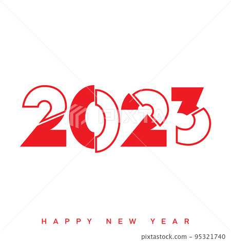 2023 Happy New Year and Merry Christmas card. Vector 95321740