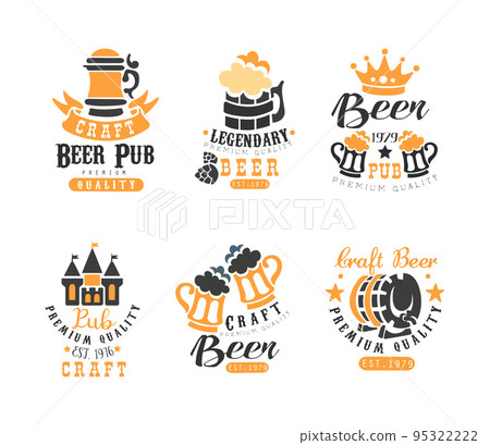 Creative Emblems for Beer Pub and Bar or Craft Brewing Company Vector Set Creative Emblems for Beer Pub and Bar or Craft Brewing Company Vector Set 95322222