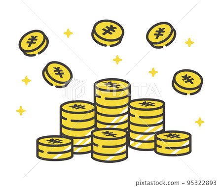節省大量金錢/硬幣/有錢人/賺錢的形象的矢量圖解素材 95322893