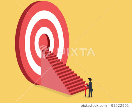 Aiming for high target mission. plan and strategy to achieve goal, career success journey concept Aiming for high target mission. plan and strategy to achieve goal, career success journey concept 95322901