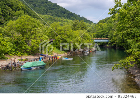 Scenery of the source of the Chitose River 95324465
