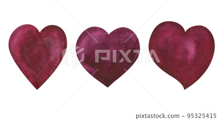 Watercolor heart shape red color isolated on... - Stock Illustration ...