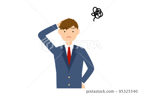 男生西裝外套制服抱頭煩惱 男生西裝外套制服抱頭煩惱 95325540