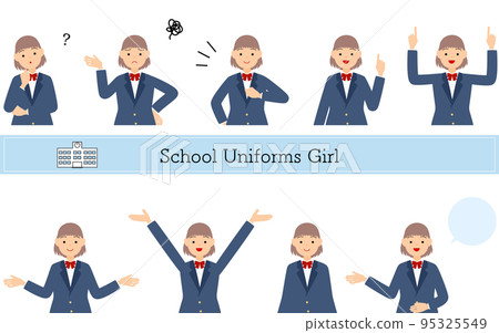 女學生、西裝外套制服姿勢套裝、疑慮、擔憂、承諾、指點等。 女學生、西裝外套制服姿勢套裝、疑慮、擔憂、承諾、指點等。 95325549