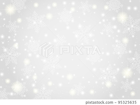閃閃發光的背景銀與雪花 95325635