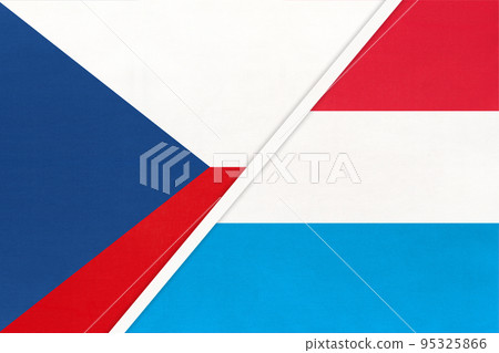 Czech Republic and Luxembourg, symbol of country. Czechia vs Luxembourgish national flags. Czech Republic and Luxembourg, symbol of country. Czechia vs Luxembourgish national flags. 95325866