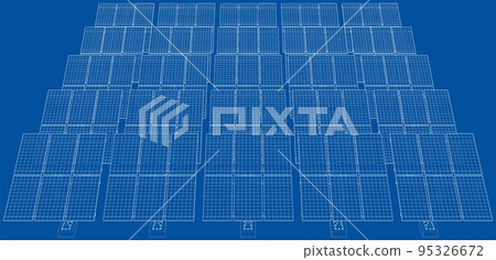 Solar Panel Field. Vector 95326672
