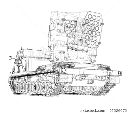 Military track missle system. Vector Military track missle system. Vector 95326673