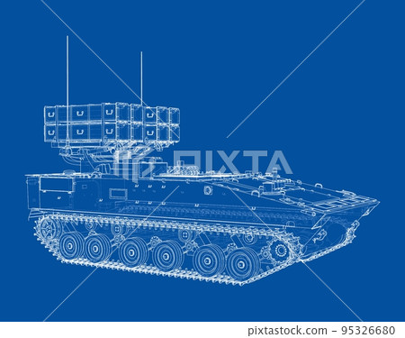 Military track missle system. Vector 95326680