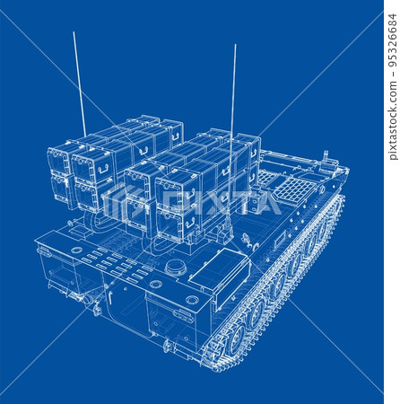 Military track missle system. Vector Military track missle system. Vector 95326684