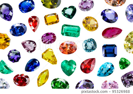 Natural gemstone isolated on a white background Natural gemstone isolated on a white background 95326988