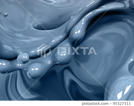 Splash, blue wave, paint or liquid, abstract swirl background, 3d rendering Splash, blue wave, paint or liquid, abstract swirl background, 3d rendering 95327311