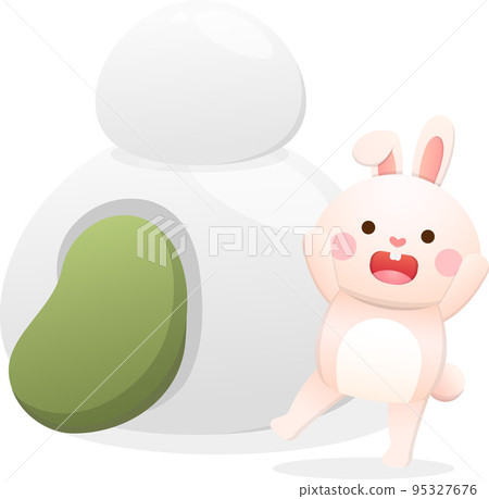 Cute rabbit character or mascot, lantern festival or winter solstice with glutinous rice balls, asian glutinous rice sweets, flavors and fillings, vector cartoon style Cute rabbit character or mascot, lantern festival or winter solstice with glutinous rice balls, asian glutinous rice sweets, flavors and fillings, vector cartoon style 95327676