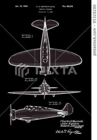 1933 Vintage Airplane Patent Art 95328280