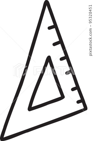 Hand Drawn triangular ruler illustration 95328451