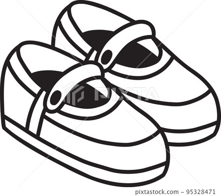 Hand Drawn girls shoes illustration 95328471