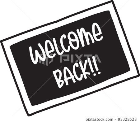 welcome back lettering on chalkboard illustration 95328528