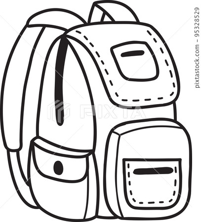 Hand Drawn backpack for students illustration 95328529