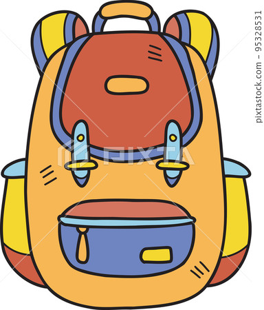 Hand Drawn backpack for students illustration 95328531