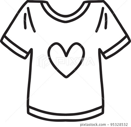 Hand Drawn shirt with heart illustration 95328532