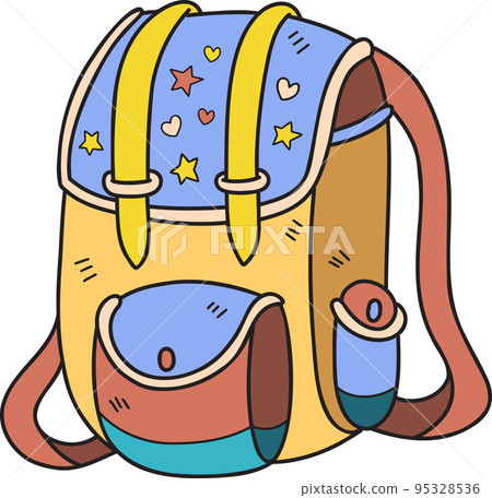 Hand Drawn backpack for students illustration 95328536