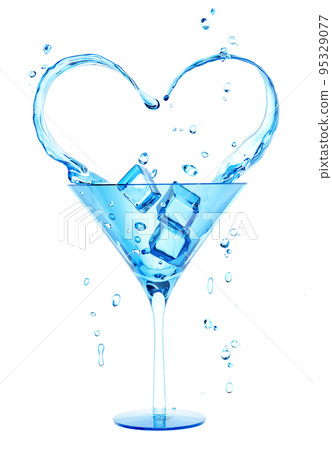 Splash water in wine glass, drink illustration, abstract swirl background, 3d rendering Splash water in wine glass, drink illustration, abstract swirl background, 3d rendering 95329077