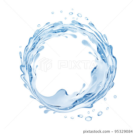 blue water splash isolated on white background, 3d rendering. blue water splash isolated on white background, 3d rendering. 95329084