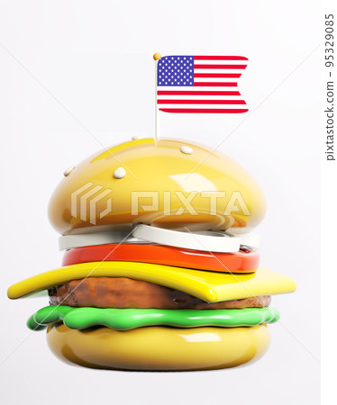 3d burger illustration isolated on white. Hamburger 3D illustration 3d burger illustration isolated on white. Hamburger 3D illustration 95329085