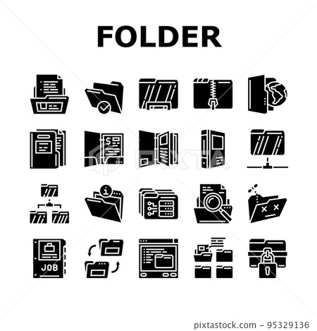 folder paper business file empty icons set vector folder paper business file empty icons set vector 95329136