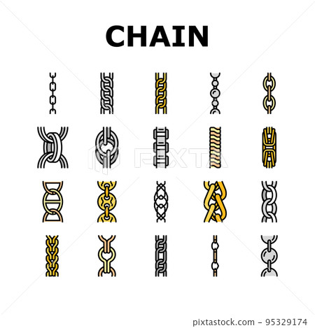 chain metal connection link icons set vector chain metal connection link icons set vector 95329174