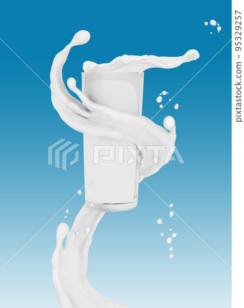 Milk wave or flow splash in glass, pouring sour cream or yogurt, dairy abstract liquid background, isolated, 3d rendering Milk wave or flow splash in glass, pouring sour cream or yogurt, dairy abstract liquid background, isolated, 3d rendering 95329257