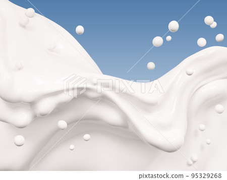 Milk wave or flow splash, pouring sour cream or yogurt, dairy abstract liquid background, isolated, 3d rendering Milk wave or flow splash, pouring sour cream or yogurt, dairy abstract liquid background, isolated, 3d rendering 95329268