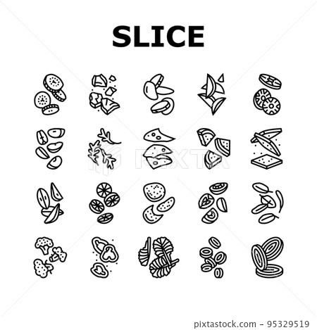 food slice cut fruit freah icons set vector food slice cut fruit freah icons set vector 95329519
