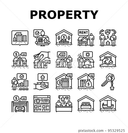 property estate home house real icons set vector property estate home house real icons set vector 95329525