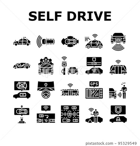 car self vehicle drive smart auto icons set vector car self vehicle drive smart auto icons set vector 95329549