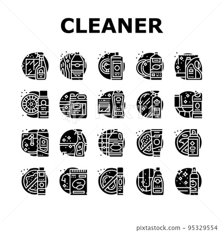 cleaner clean detergent wash hand icons set vector cleaner clean detergent wash hand icons set vector 95329554