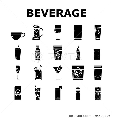 beverage drink juice fresh water icons set vector beverage drink juice fresh water icons set vector 95329796