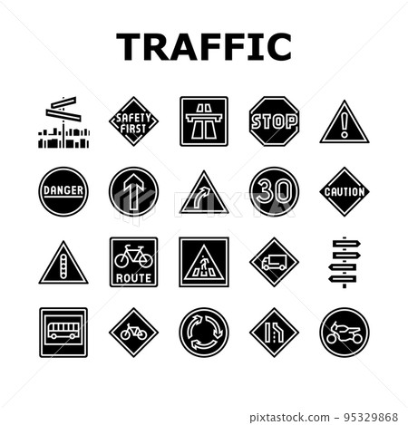 Traffic Sign Road Information Icons Set Vector 95329868
