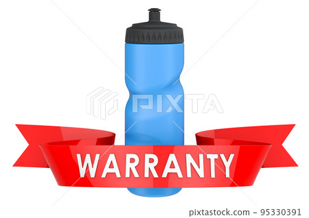Plastic sport water bottle warranty concept. 3D rendering Plastic sport water bottle warranty concept. 3D rendering 95330391