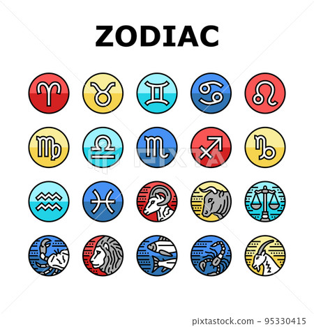 Zodiac Astrological Sign Animal Icons Set Vector Zodiac Astrological Sign Animal Icons Set Vector 95330415