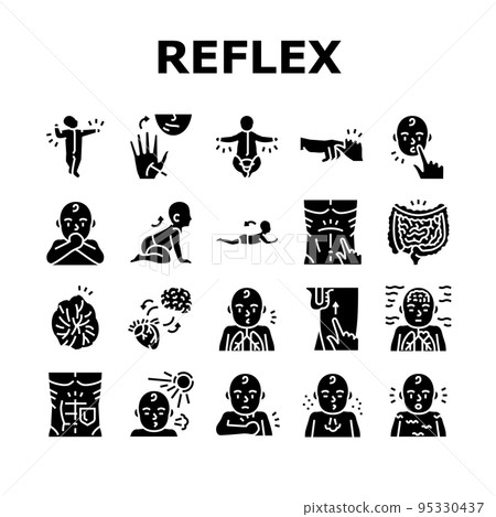Reflex Of Human Neurology System Icons Set Vector 95330437