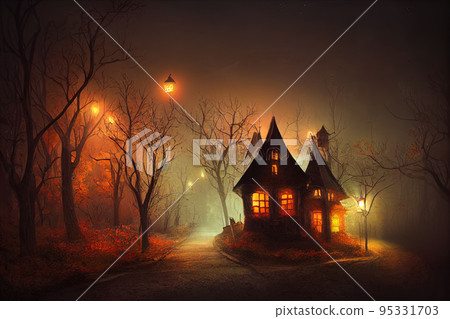 Spooky house or witch hut Spooky house or witch hut 95331703