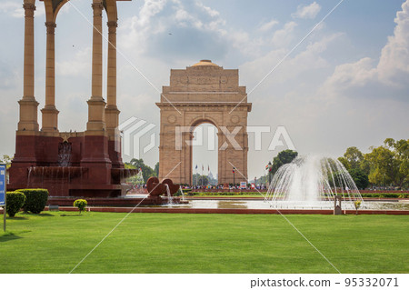 India Gate is a war memorial located astride the Rajpath, New Delhi, India India Gate is a war memorial located astride the Rajpath, New Delhi, India 95332071