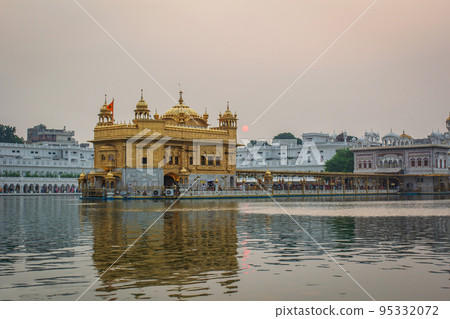 The Golden Temple or Harmandir Sahib, abode of God gurdwara located in the city of Amritsar, Punjab, India. Preeminent spiritual site of Sikhism The Golden Temple or Harmandir Sahib, abode of God gurdwara located in the city of Amritsar, Punjab, India. Preeminent spiritual site of Sikhism 95332072