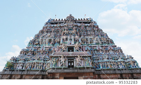 View of South Gopuram of Nataraja Temple, Chidambaram, Tamilnadu, India View of South Gopuram of Nataraja Temple, Chidambaram, Tamilnadu, India 95332283