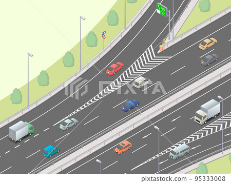 高速公路出口（綠地）的等距影像 95333008