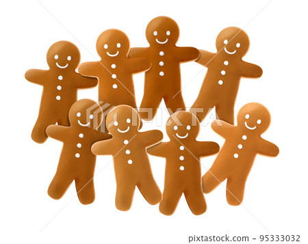 用糖霜裝飾的薑餅人的插圖 用糖霜裝飾的薑餅人的插圖 95333032